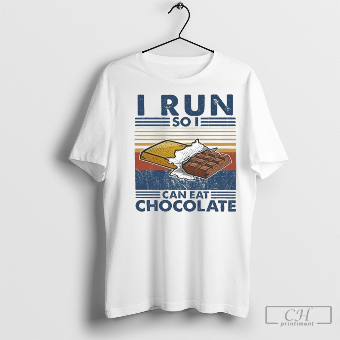 I Run So I Can Eat Chocolate Vintage Shirt Tee