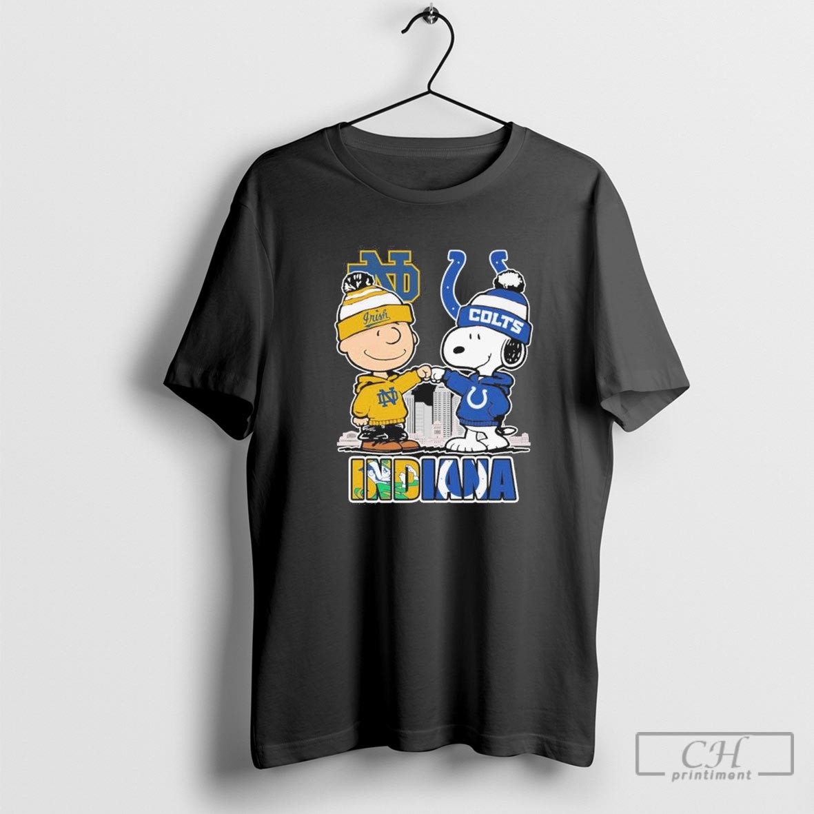 Indiana Snoopy Fist Bump Charlie Brown Irish And Colts Shirt Sweater