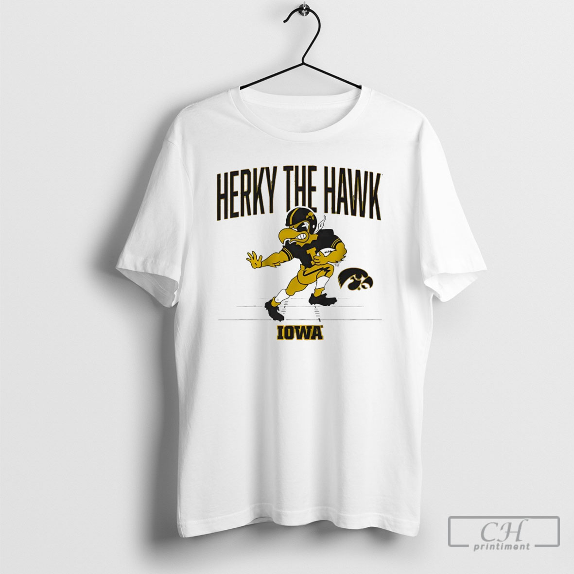 Iowa Hawkeyes Football Herky The Hawk Gridiron Mascot Shirt Tee Hoodie