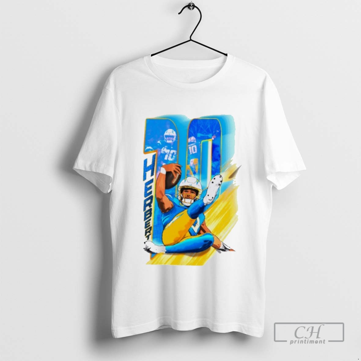 Justin Herbert 10 Los Angeles Chargers Nfl Graphic T Shirt