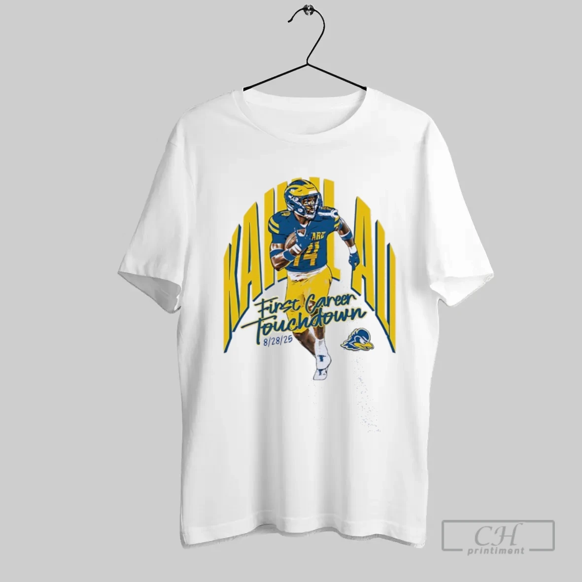 Kahlil Ali First Career Touchdown Delaware Blue Hens Safety Football T Shirt