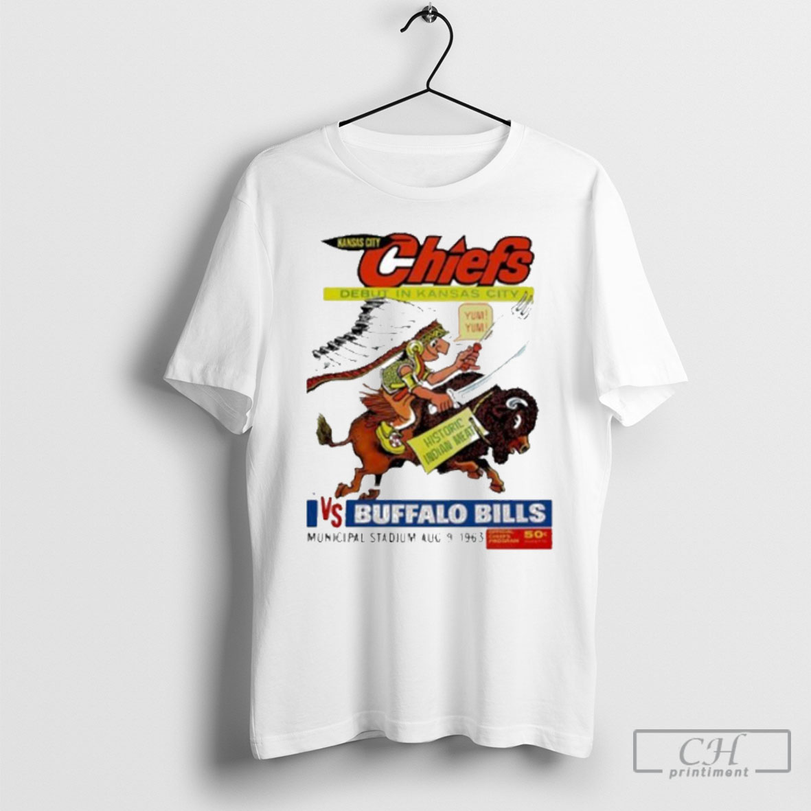 Kansas City Chiefs Vs Buffalo Bills 1963 Municipal Stadium Vintage Graphic T Shirt