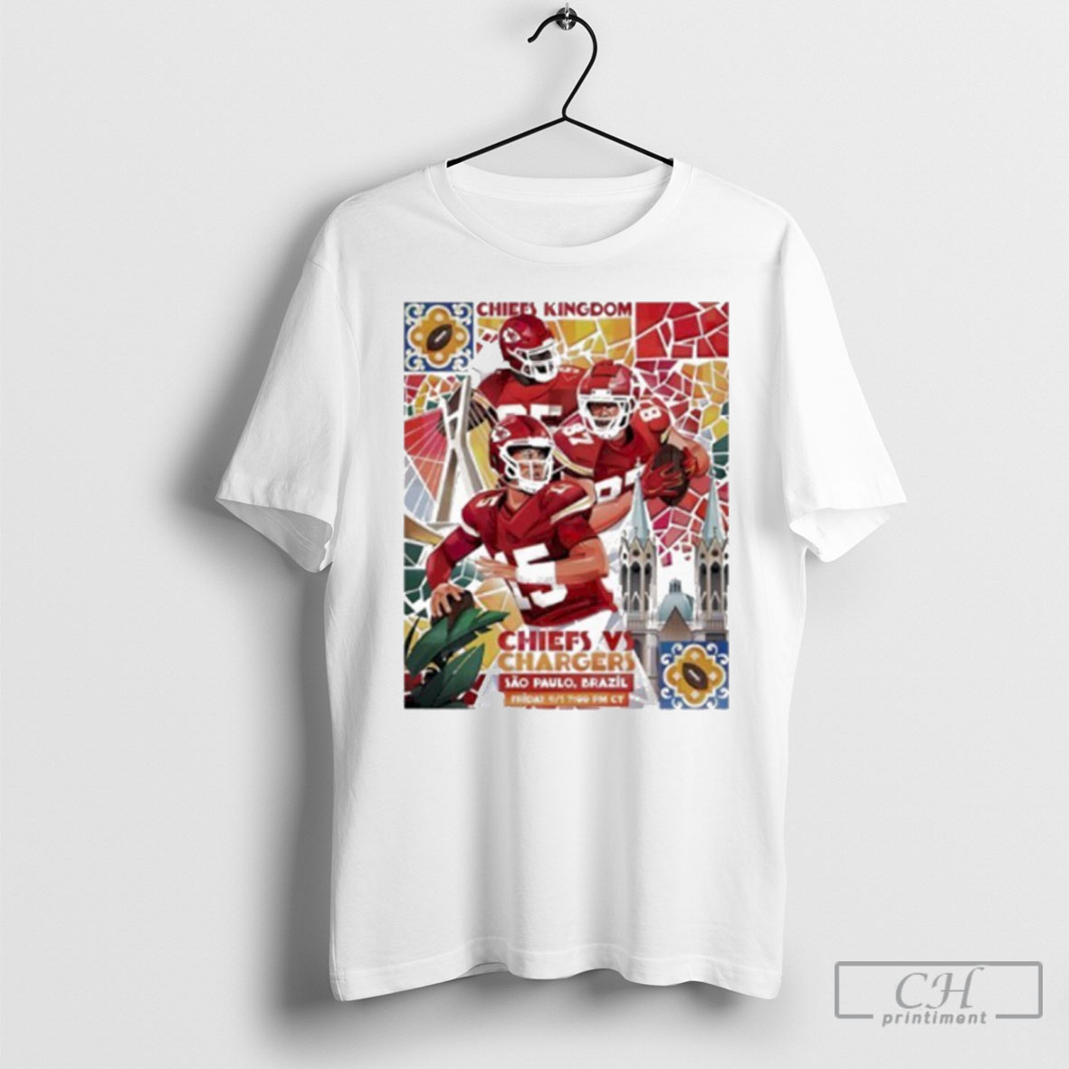 Kansas City Chiefs Vs Los Angeles Chargers Sao Paulo Brazil Football Match Graphic T Shirt