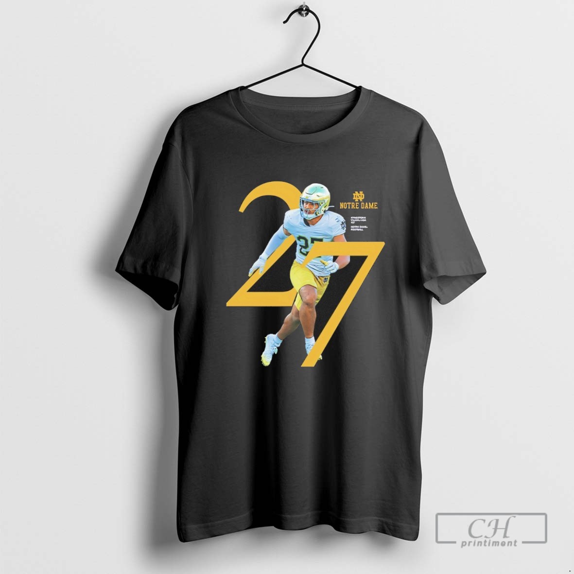 Kyngstonn Viliamu Asa 27 Notre Dame Fighting Irish 2025 Ncaa Player T Shirt