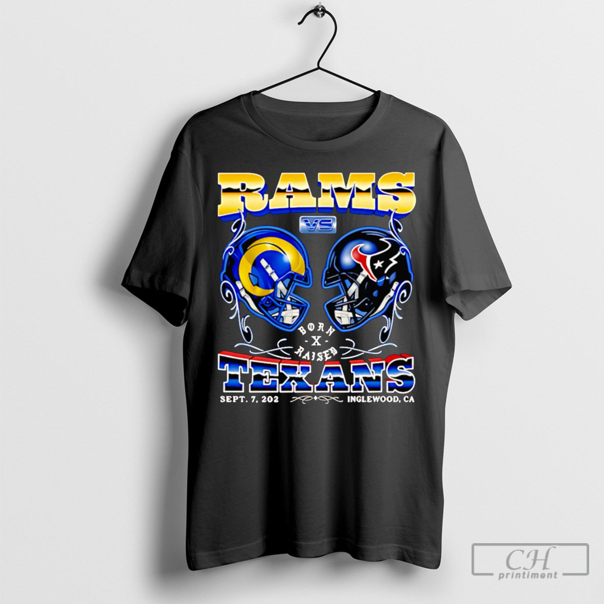 Los Angeles Rams Vs Texans 2025 Week 1 Matchup T Shirt Hoodie