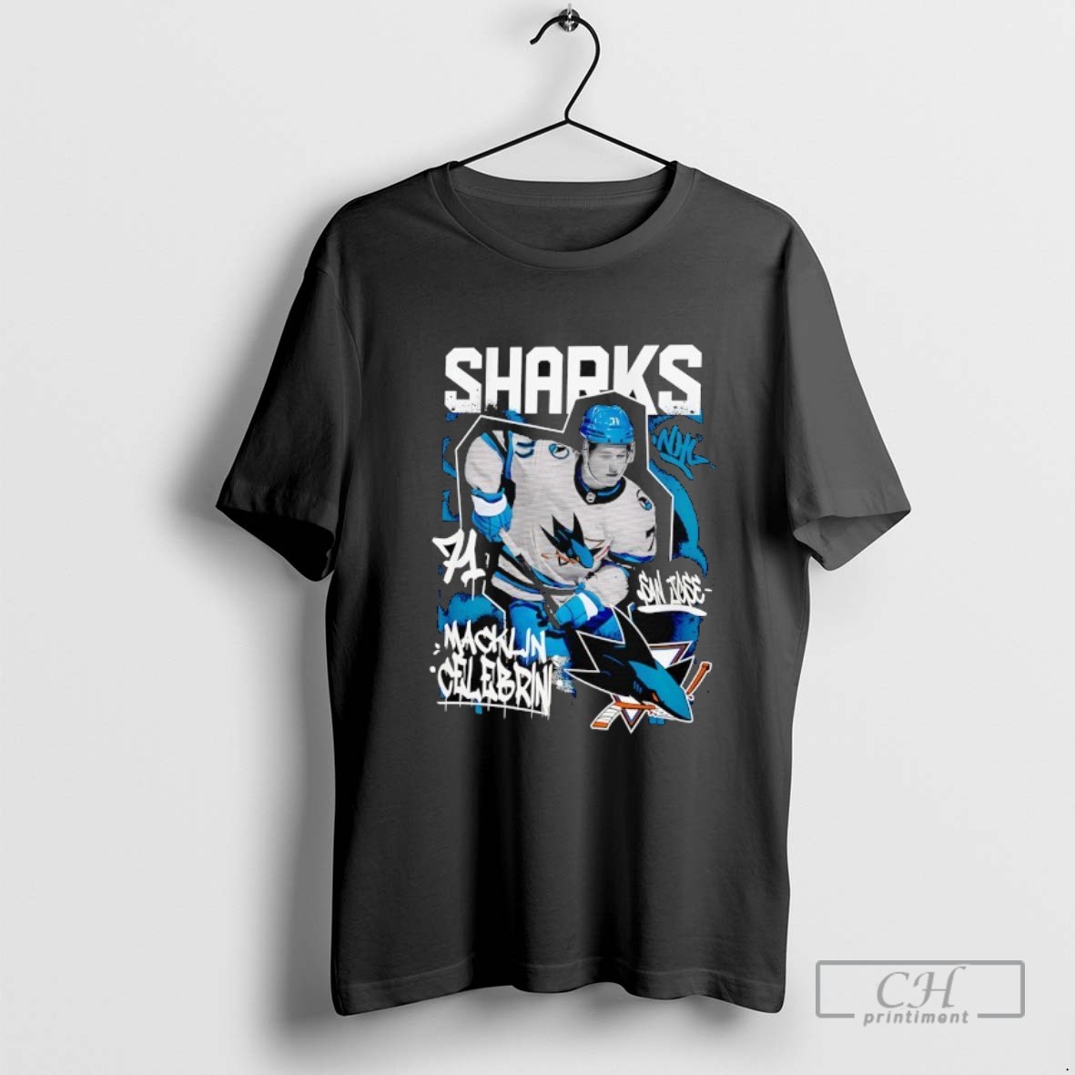 Macklin Celebrini San Jose Sharks Hockey Graphic T Shirt