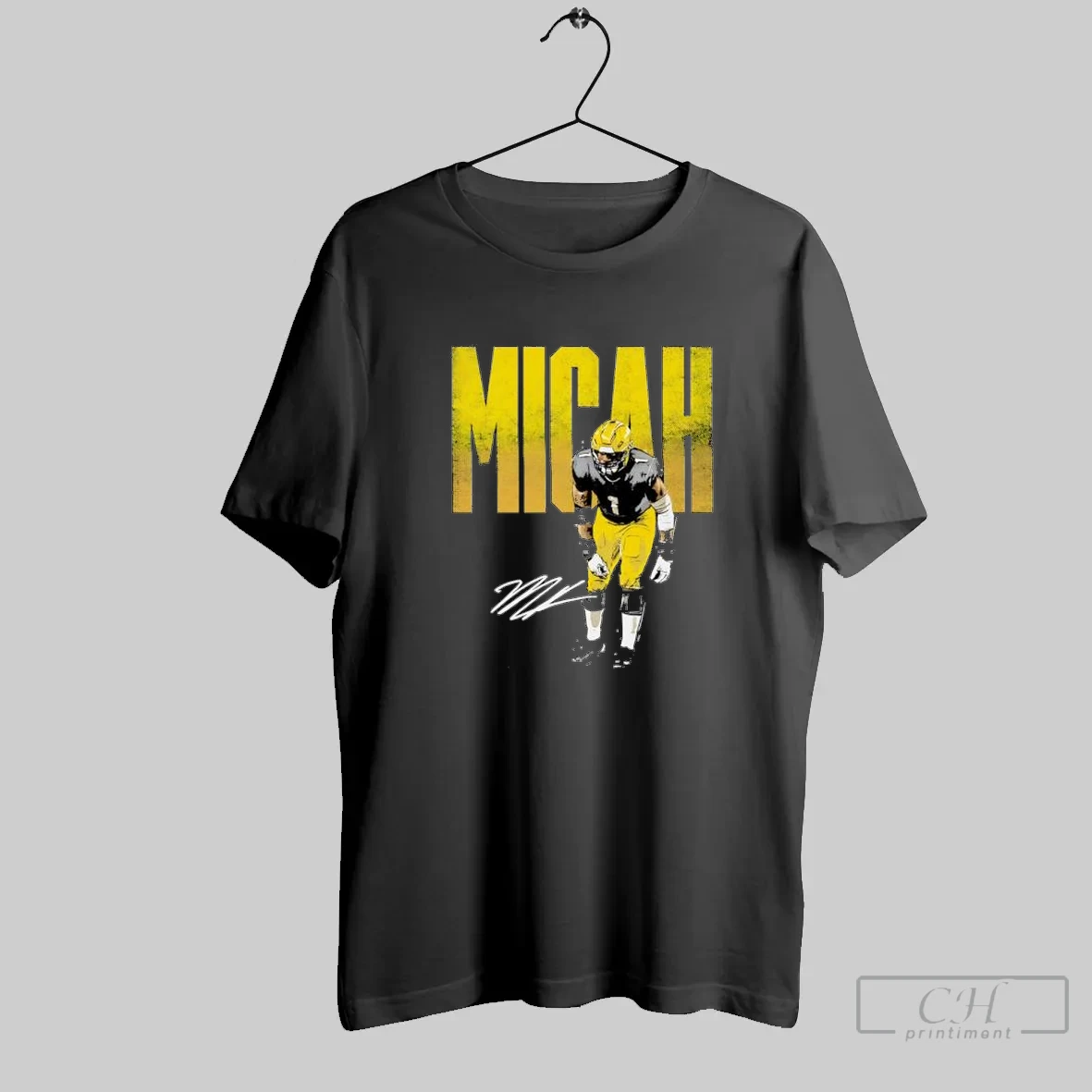 Micah Football Player Signature Graphic Retro T Shirt Shirt