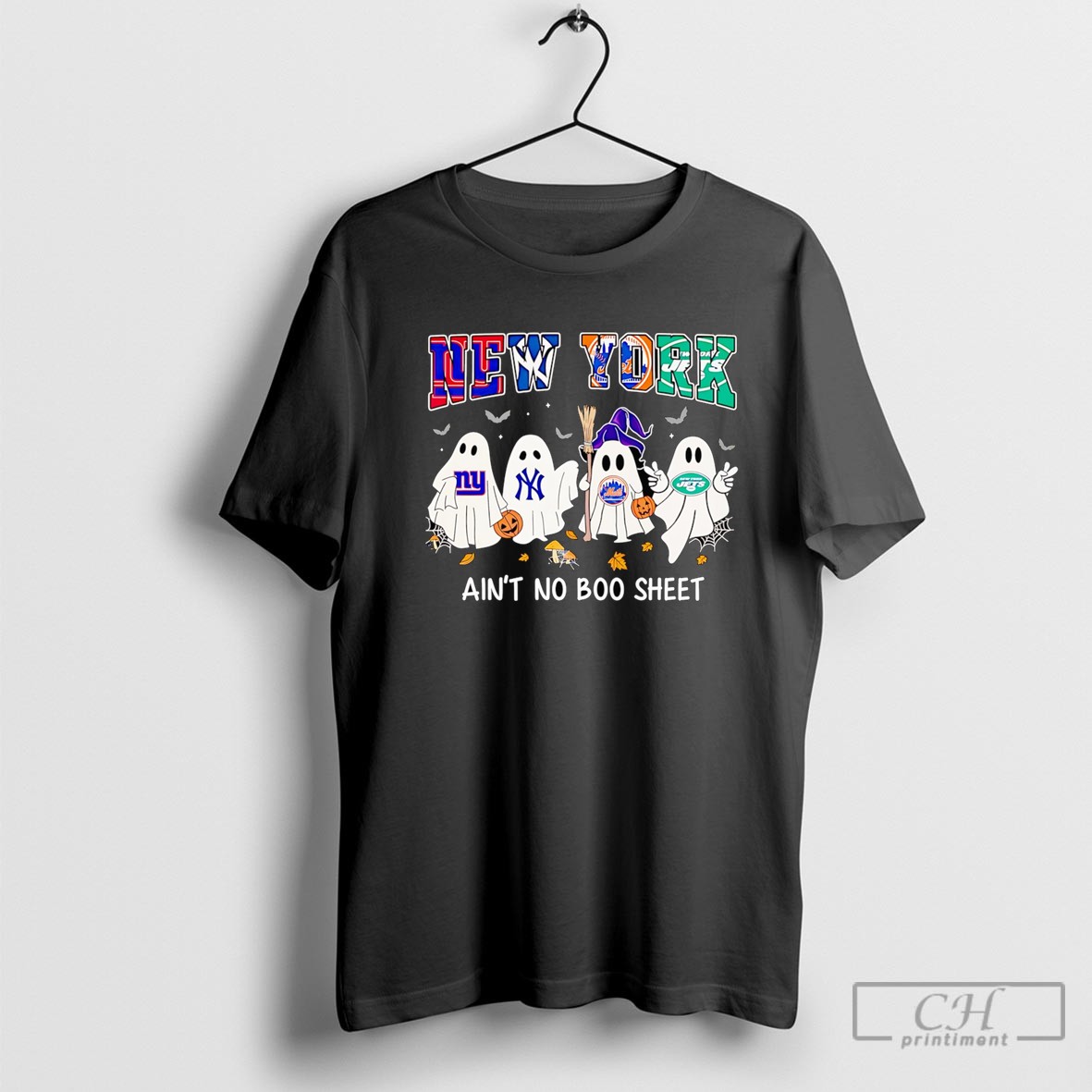 New York Sports Ghost Aint No Boo Sheet Halloween Shirt Sweater