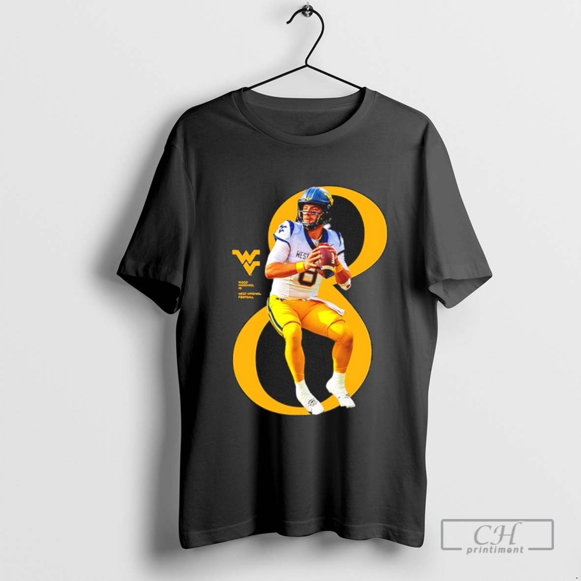 Nicco Marchiol 8 West Virginia Mountaineers 2025 Ncaa Player T Shirt
