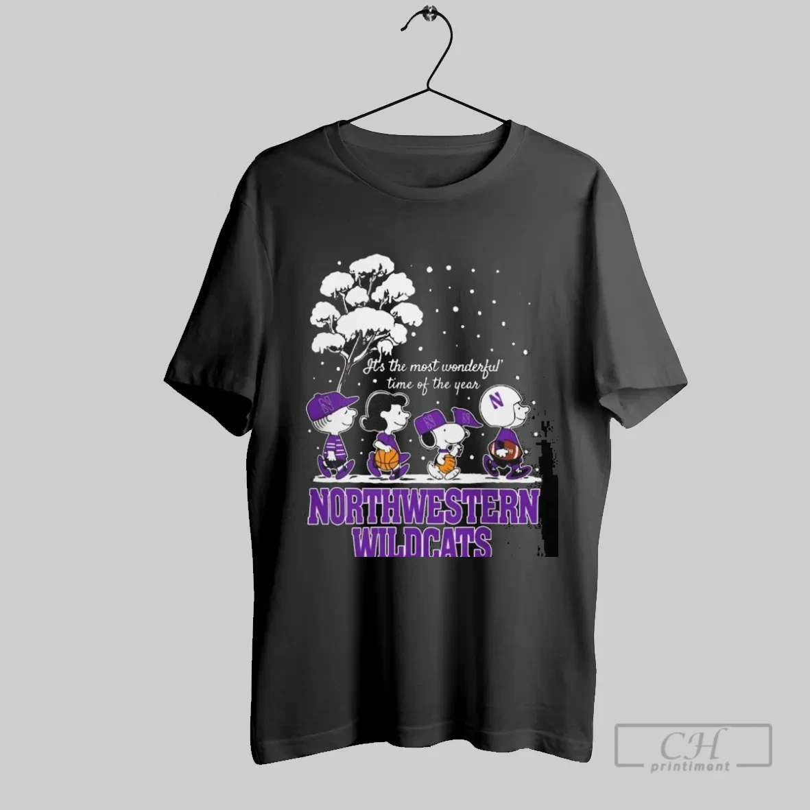 Northwestern Wildcats X The Peanuts Winter Its The Most Wonderful Time Of The Year 2025 T Shirt Shirt