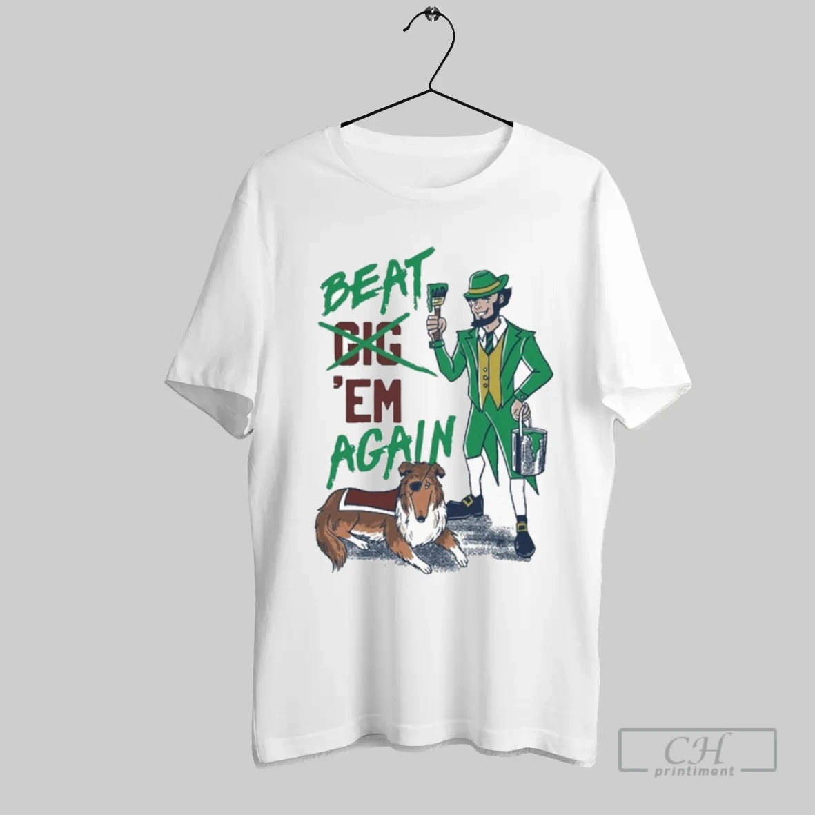 Notre Dame Fighting Irish Mississippi State Bulldogs Beat Em Again Mascot T Shirt Shirt