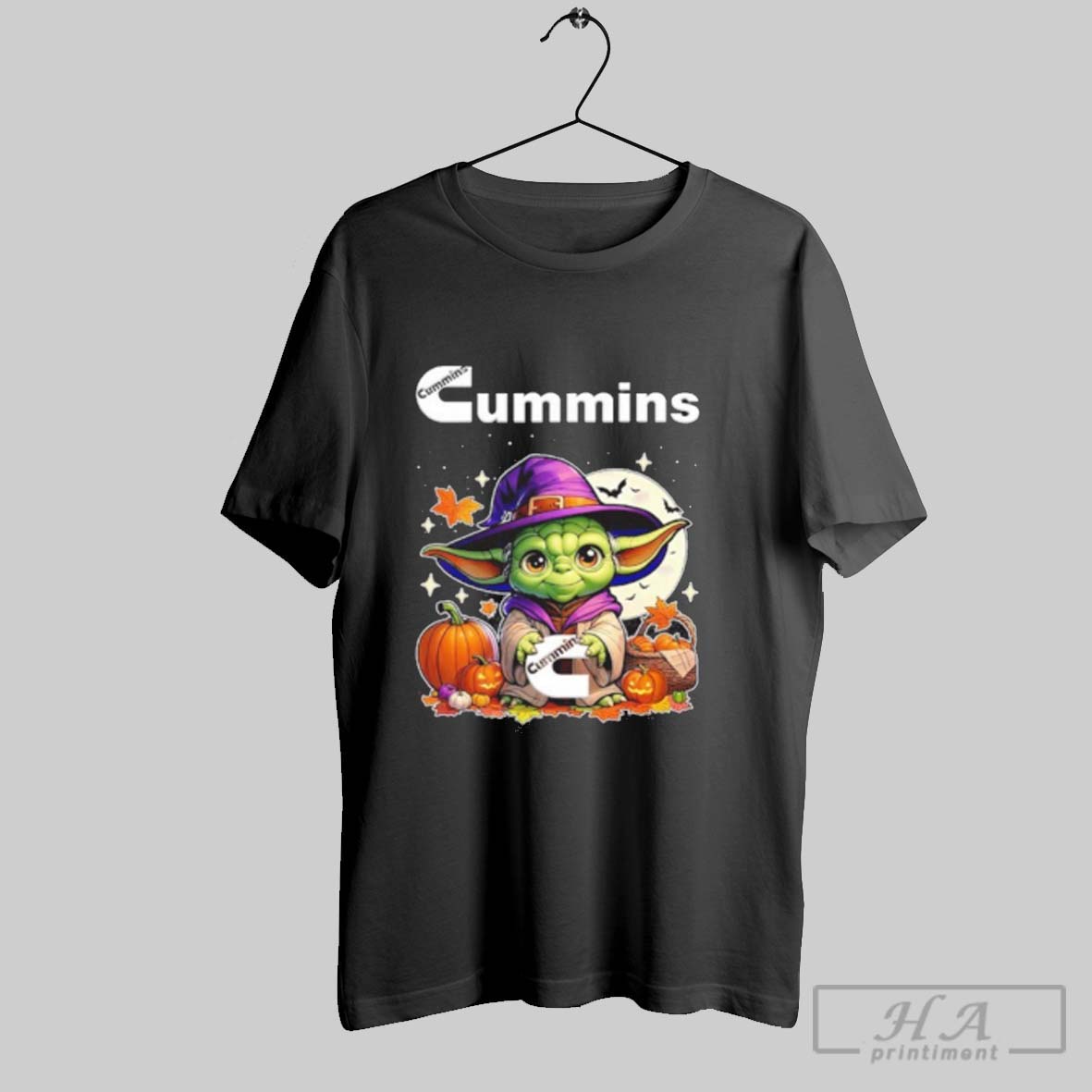 Official 2025 Cummins Logo Baby Yoda With Pumpkin Halloween Tee Shirt