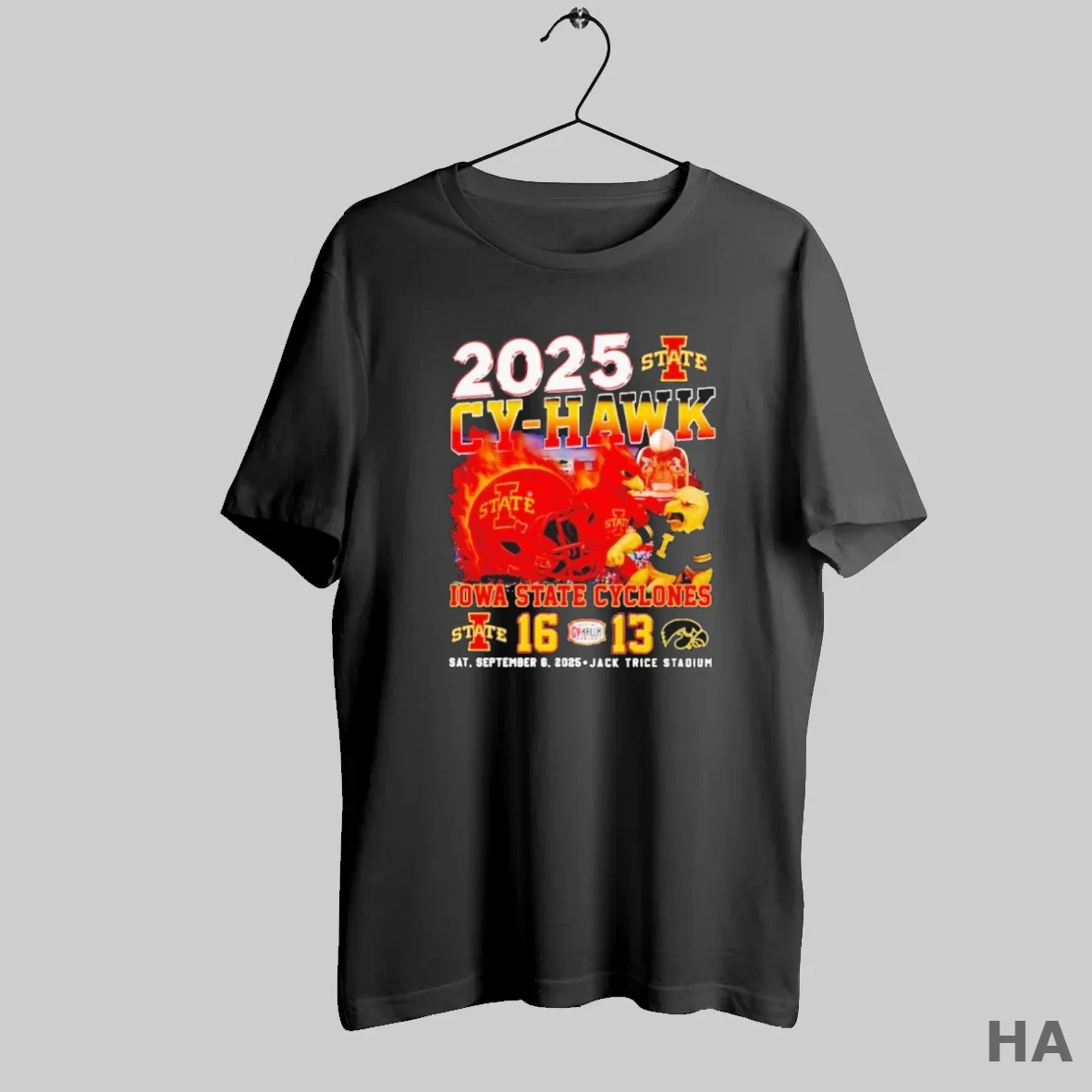 Official 2025 Cy Hawk Iowa State Cyclones 16 13 Iowa Hawkeyes Masco T Shirt