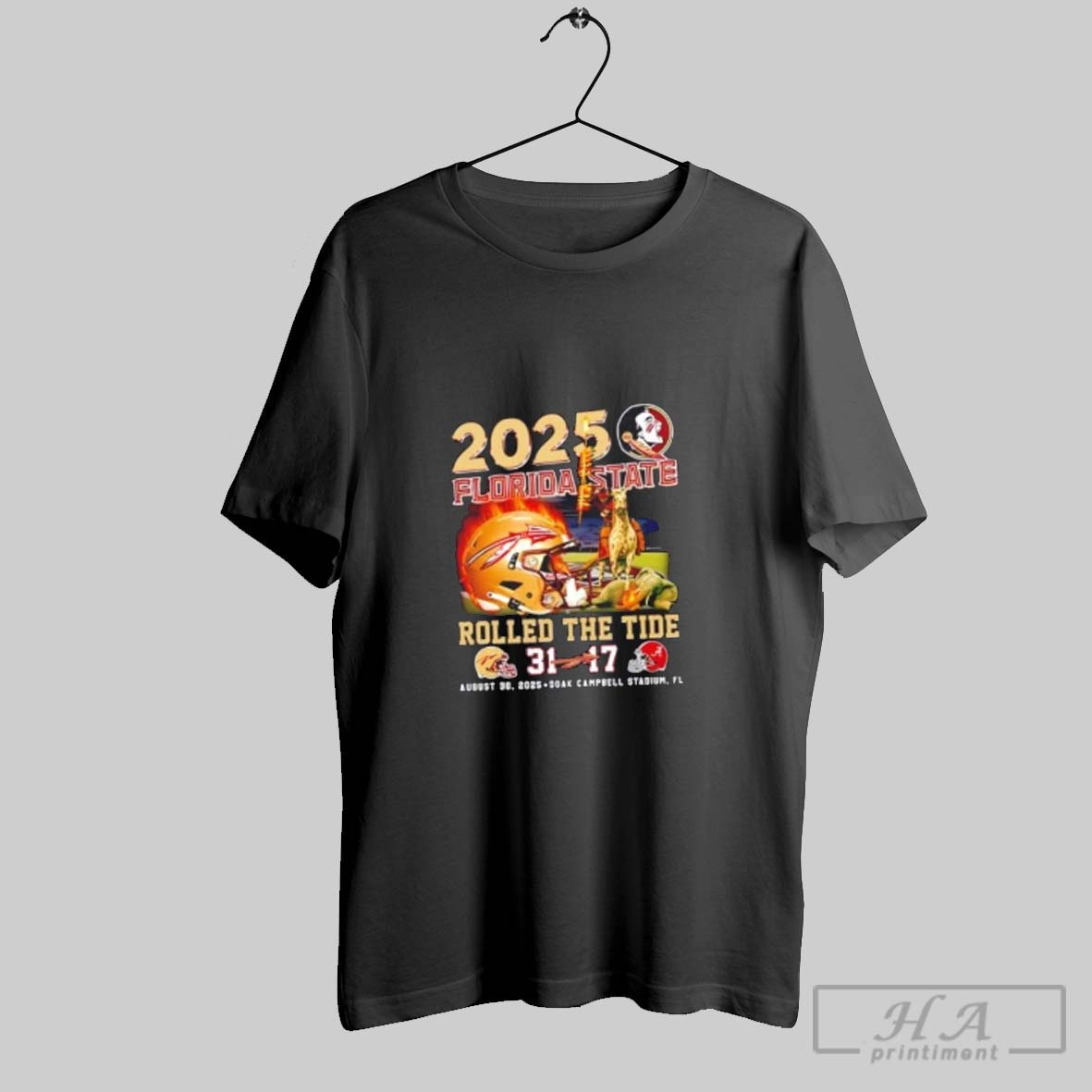 Official 2025 Florida State Seminoles Rolled The Tide August 30 2025 Doak Campbell Stadium Shirt