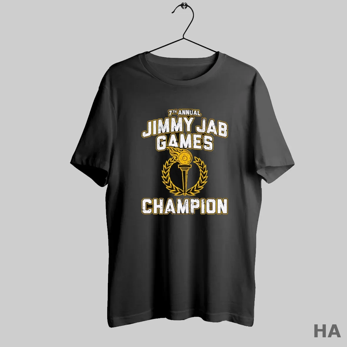 Official 7th Annual Jimmy Jab Games Champion T Shirt