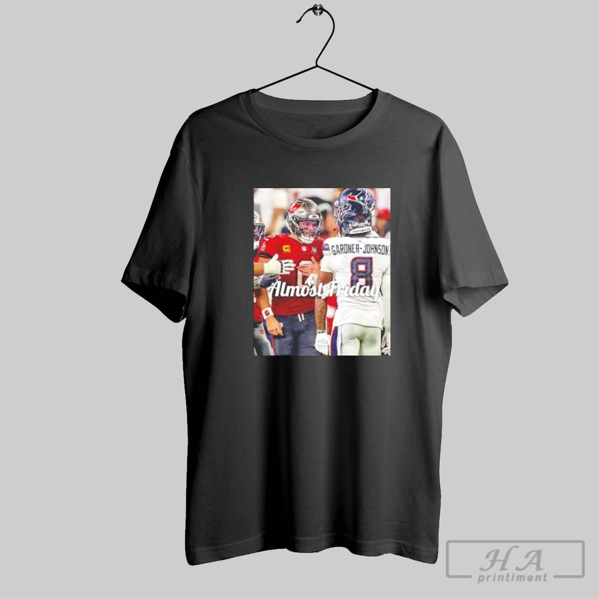Official Almost Friday Baker Staredown C J Gardner Johnson And Baker Mayfield Shirt