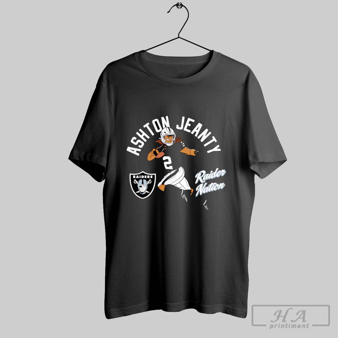Official Ashton Jeanty Raider Nation Illustrative Shirt