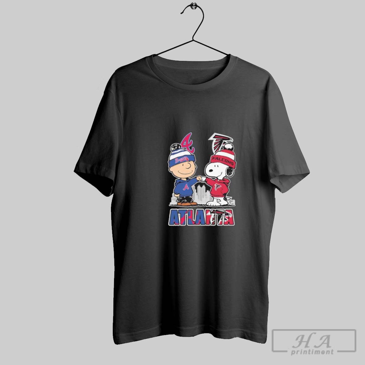 Official Atlanta Snoopy Fist Bump Charlie Brown Braves And Falcons Shirt Shirt