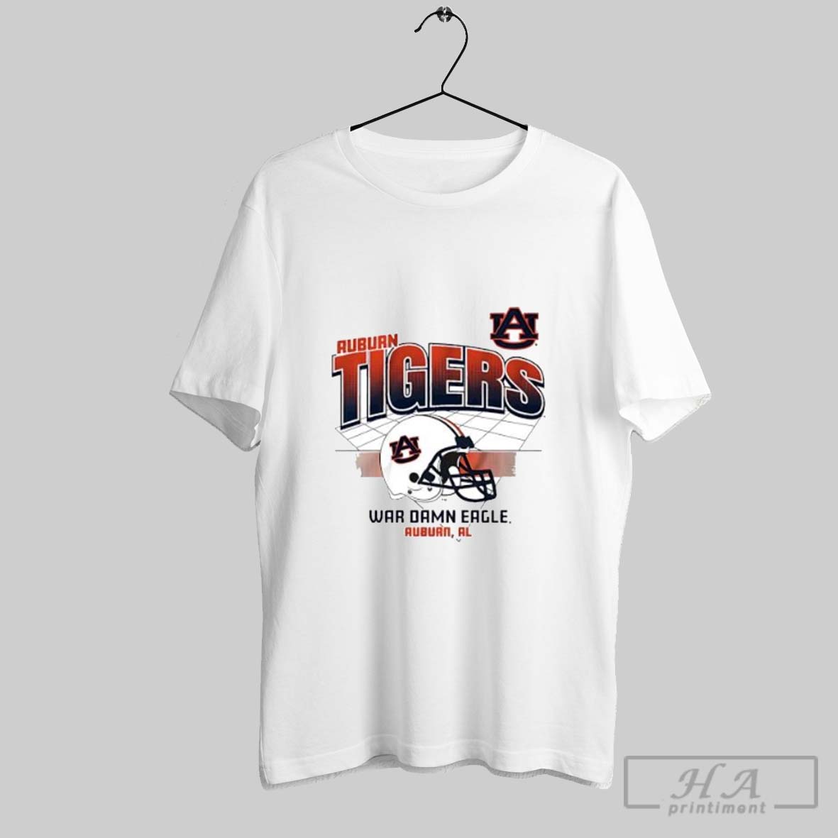 Official Auburn Tigers War Damn Eagle Football Helmet Vintage Graphic Tee Shirt