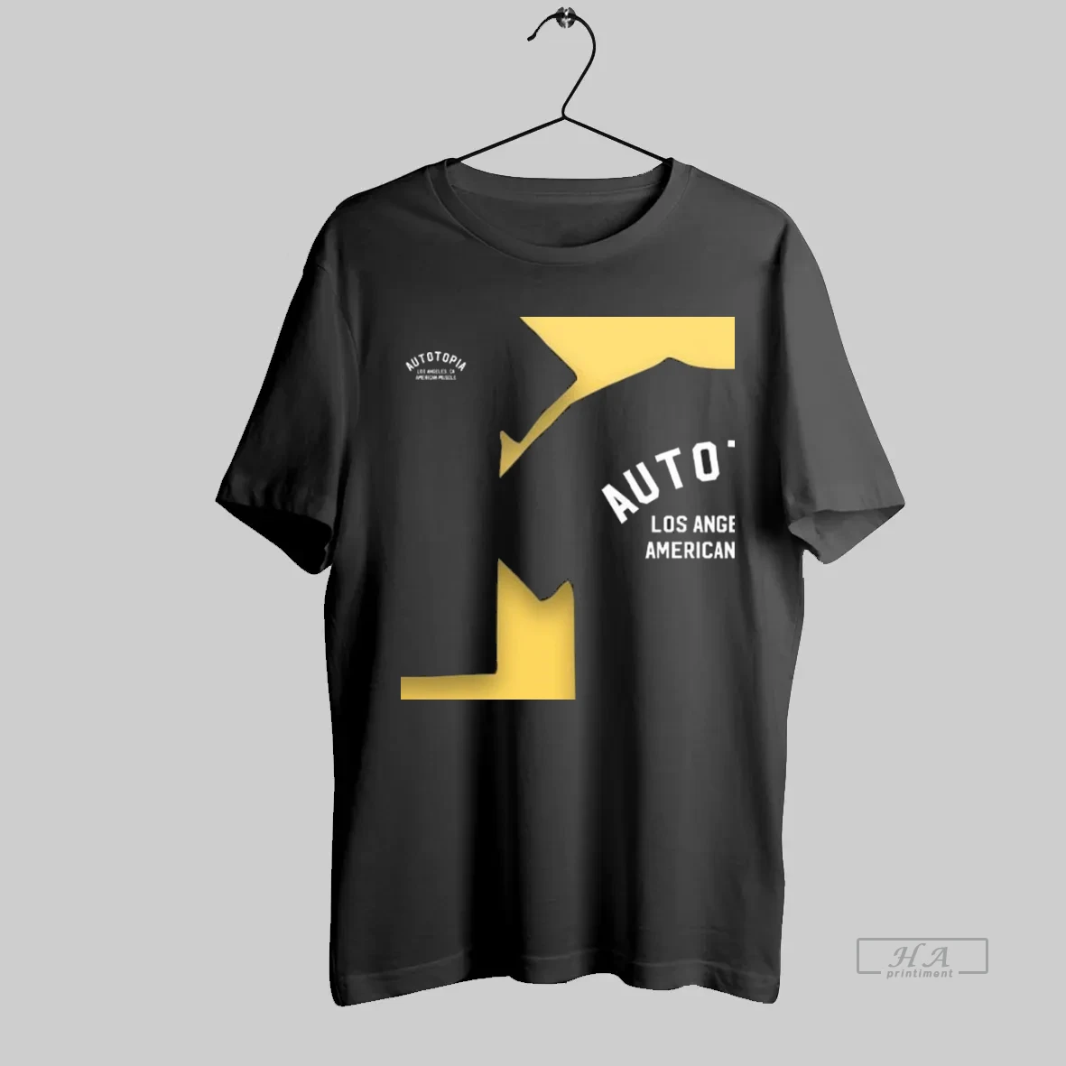Official Autotipia Los Angeles Ca Black Staple Two Sided Mockup Two Side T Shirt