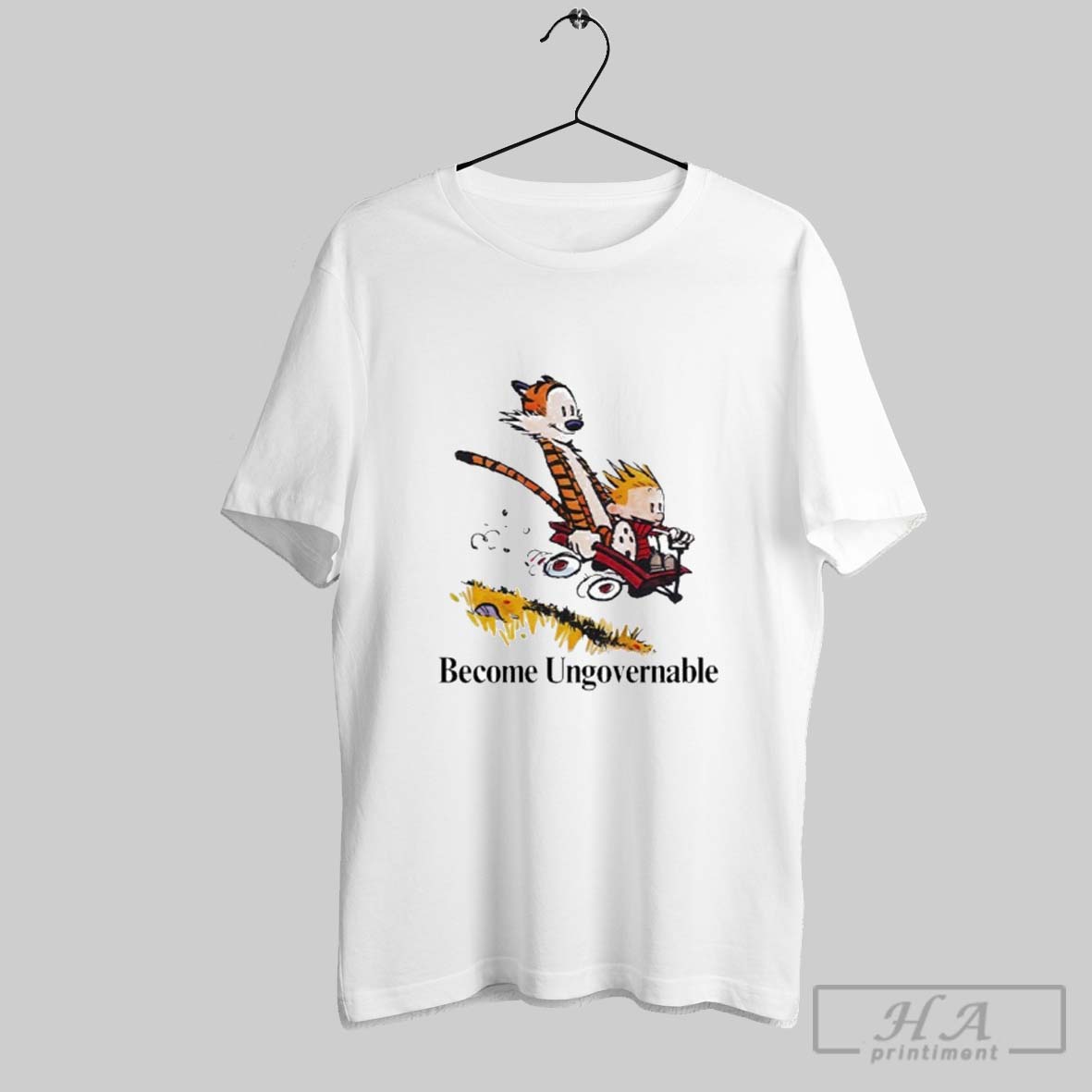 Official Become Ungovernable Calvin And Hobbes Tiger Tee Shirt