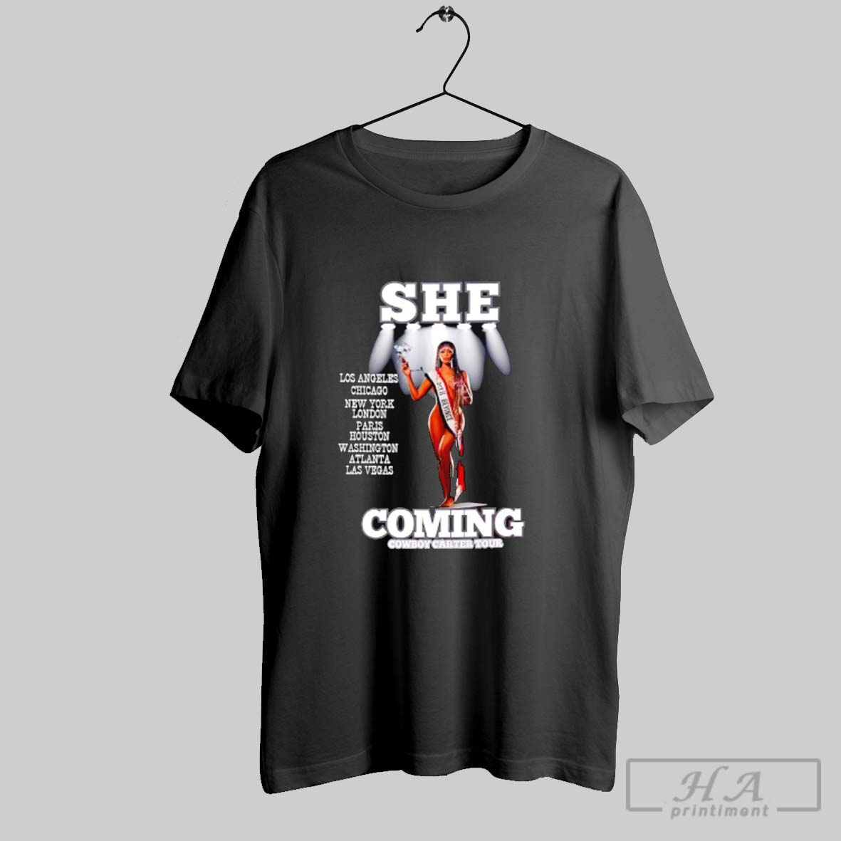 Official Beyonce She Coming Cowboy Carter Tour Washington Dc Shirt Tee Shirt