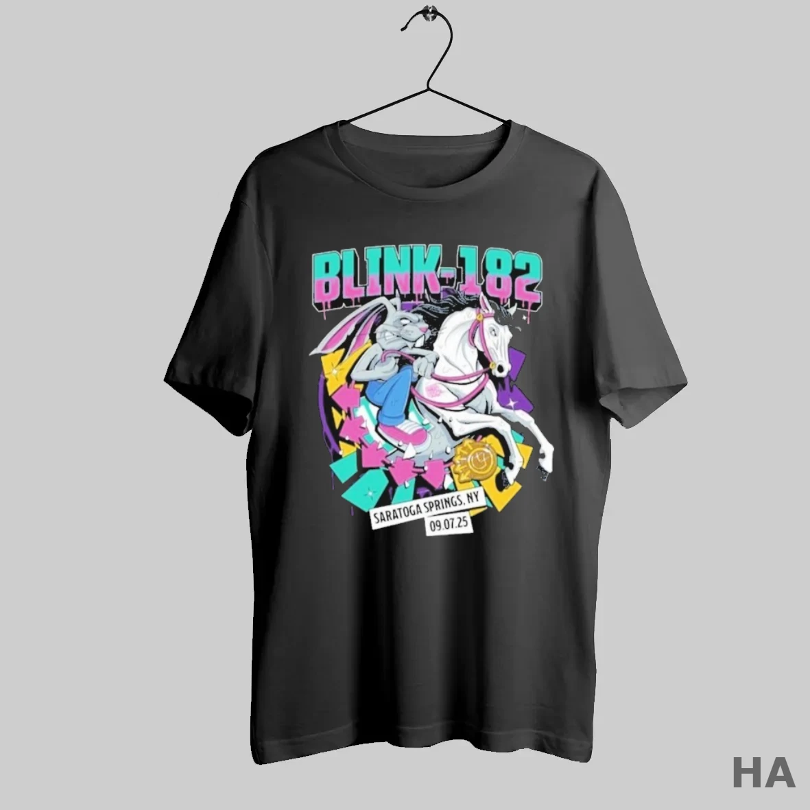 Official Blink 182 Missionary Impossible Tour 2025 Broadview Stage At Spac Saratoga Springs Ny Sept 7 Bunny T Shirt