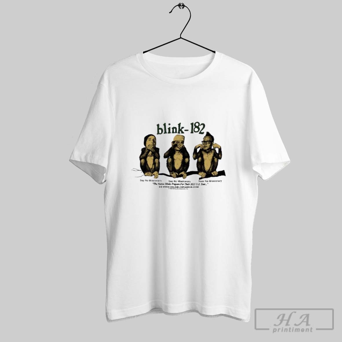 Official Blink 182 Say No Missionary See No Missionary Hear No Missionary The Native Blinks Prepare For Their 2025 Us Tour Tee Shirt