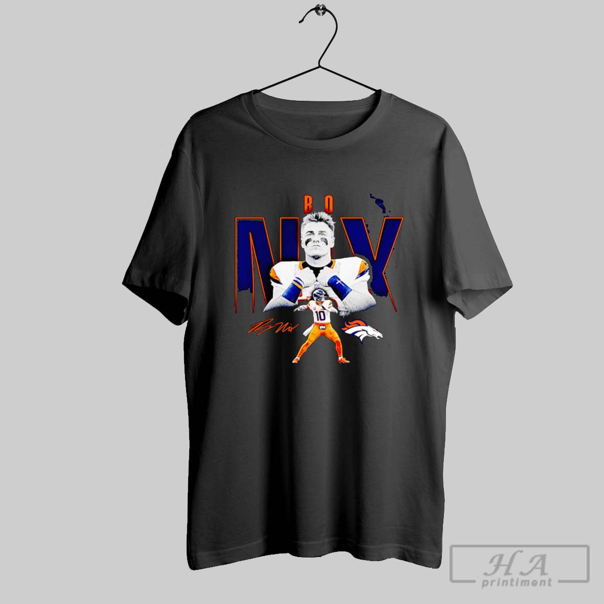 Official Bo Nix Denver Broncos Humble Shadow Player Graphic Tee Shirt