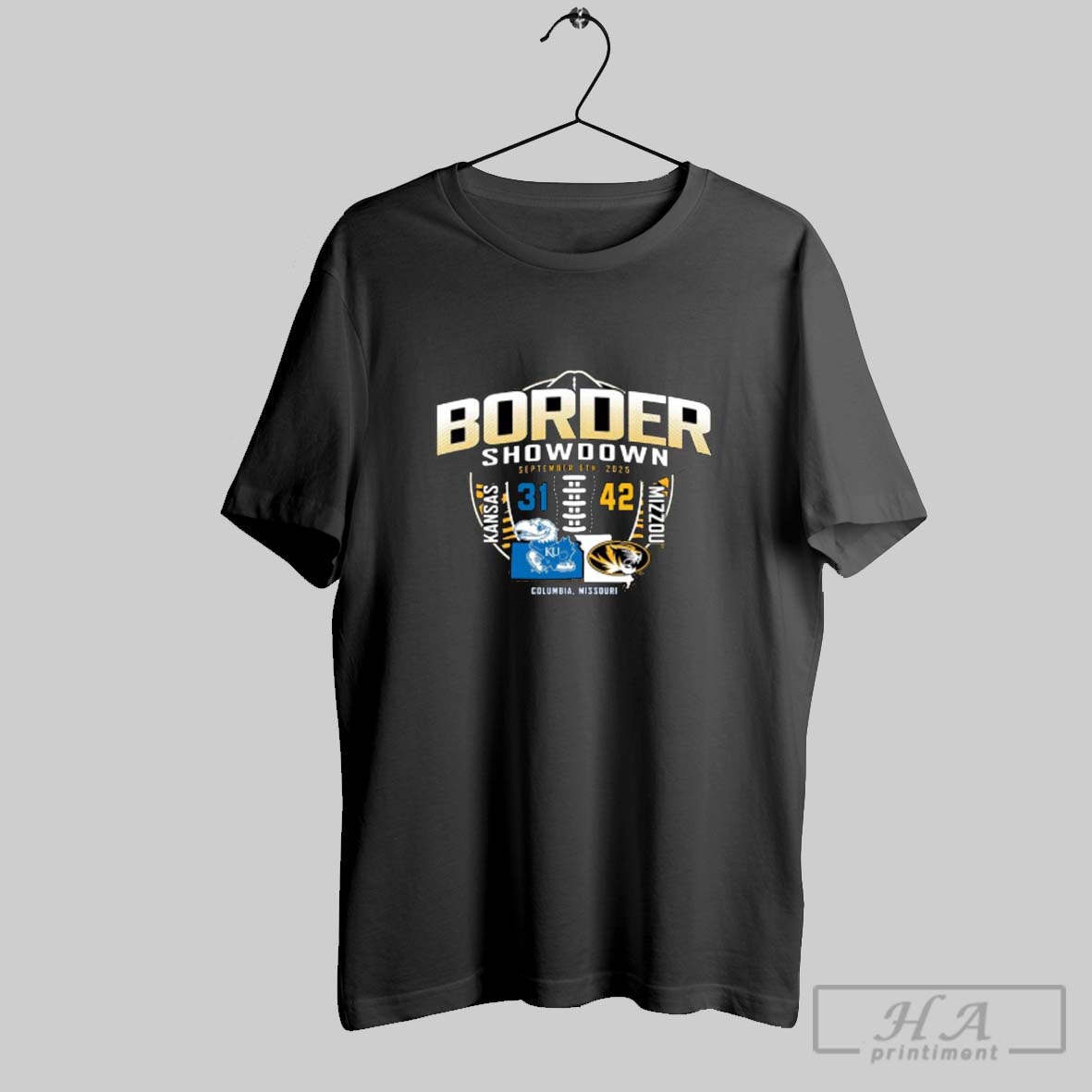 Official Border Showdown 2025 Mizzou 42 31 Kansas Score Shirt