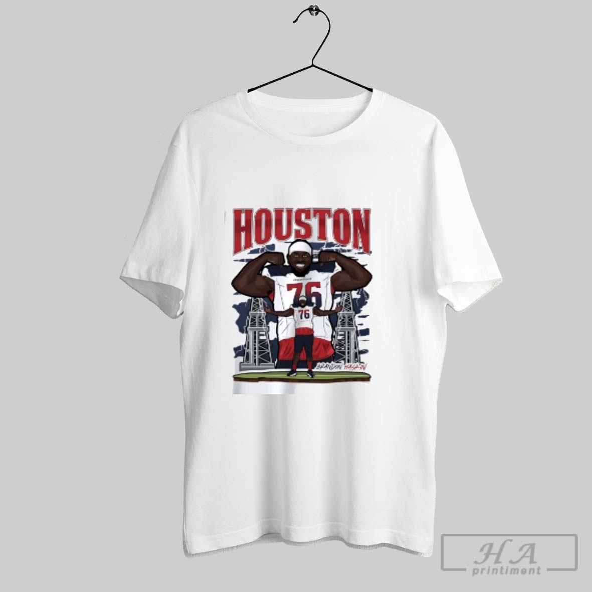 Official Brandon Haskin Graphic Houston Roughnecks Shirt