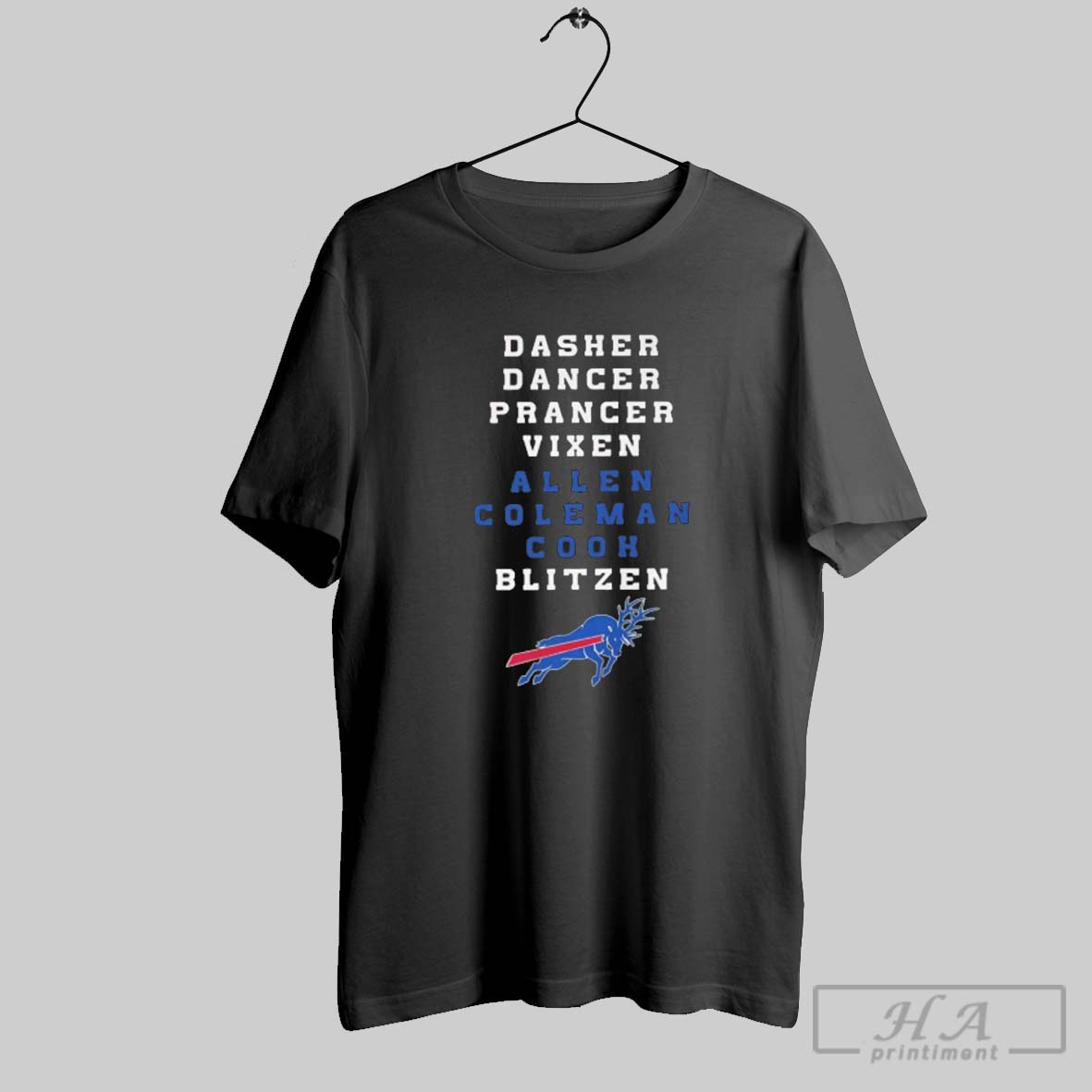 Official Buffalo Bills Dasher Dancer Prancer Vixen Allen Coleman Cook Blitzen 2025 Shirt
