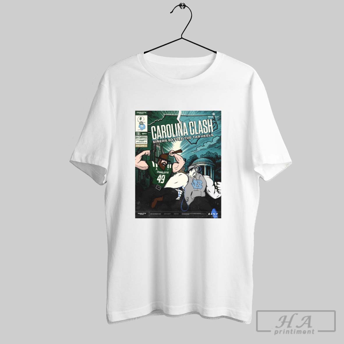 Official Carolina Clash Charlotte 49ers Vs North Carolina Tar Heels September 6 2025 Jerry Richardson Stadium In Charlotte N C Poster Tee Shirt