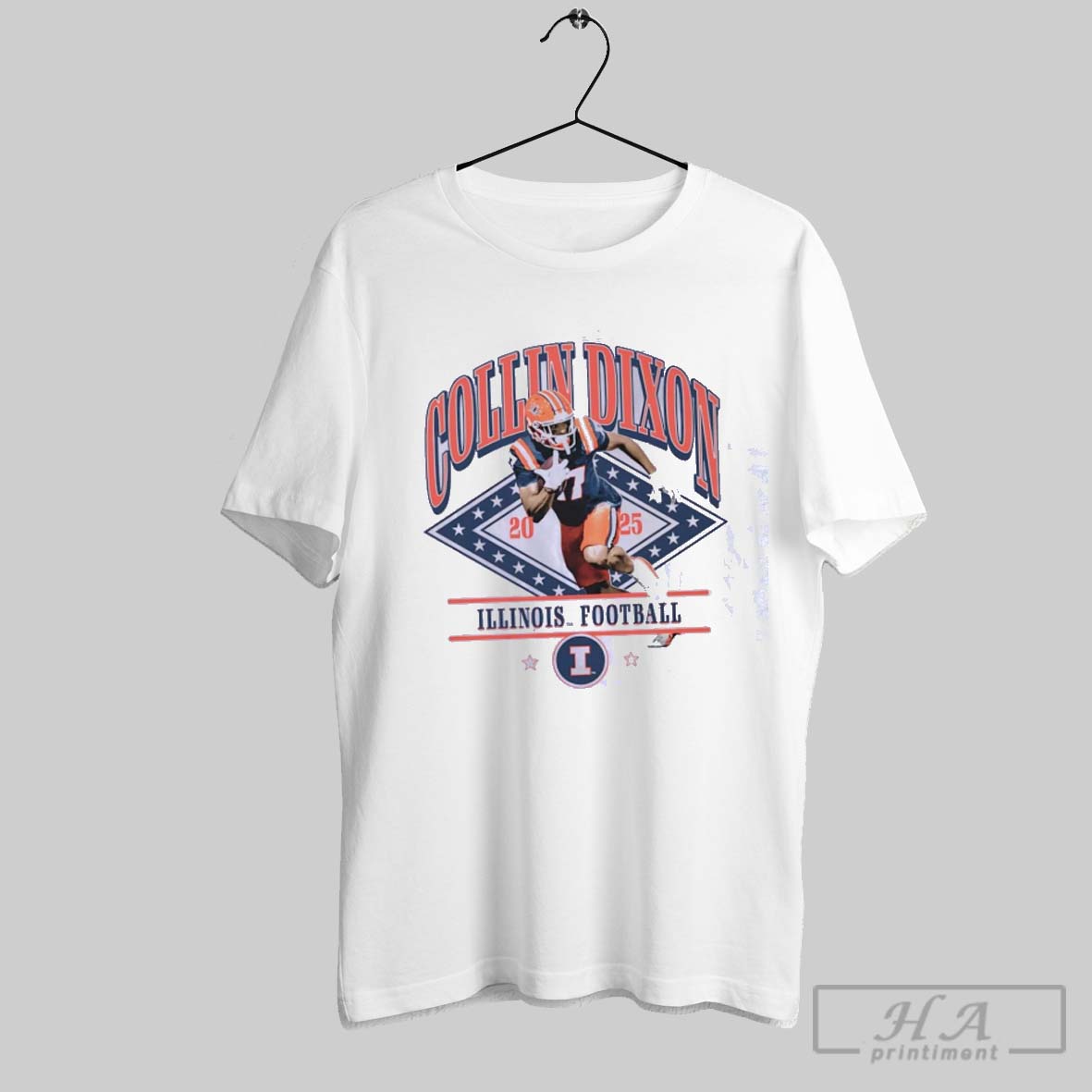 Official Collin Dixon Running Cartoon Illinois Football Shirt