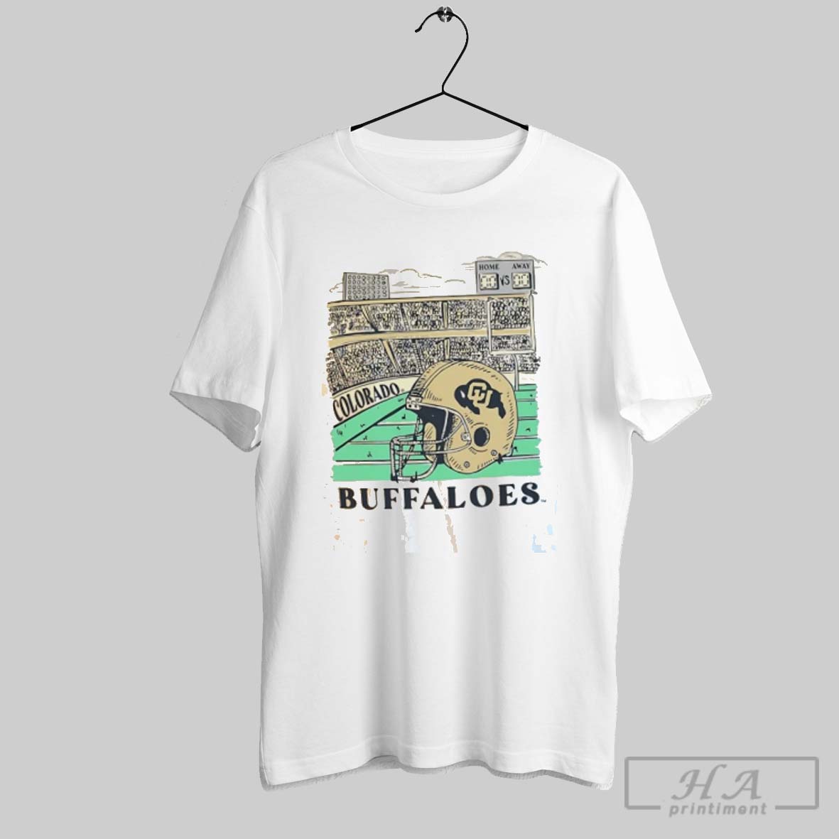 Official Colorado Buffaloes Football Stadium Helmet Tee Shirt