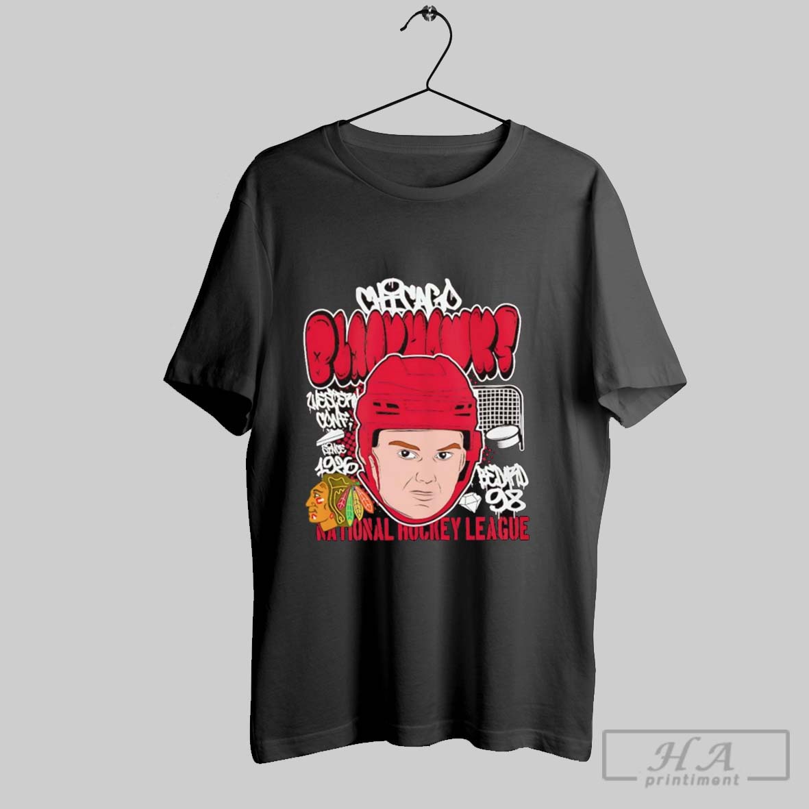 Official Connor Bedard Big Head Caricature Chicago Blackhawks Tee Shirt