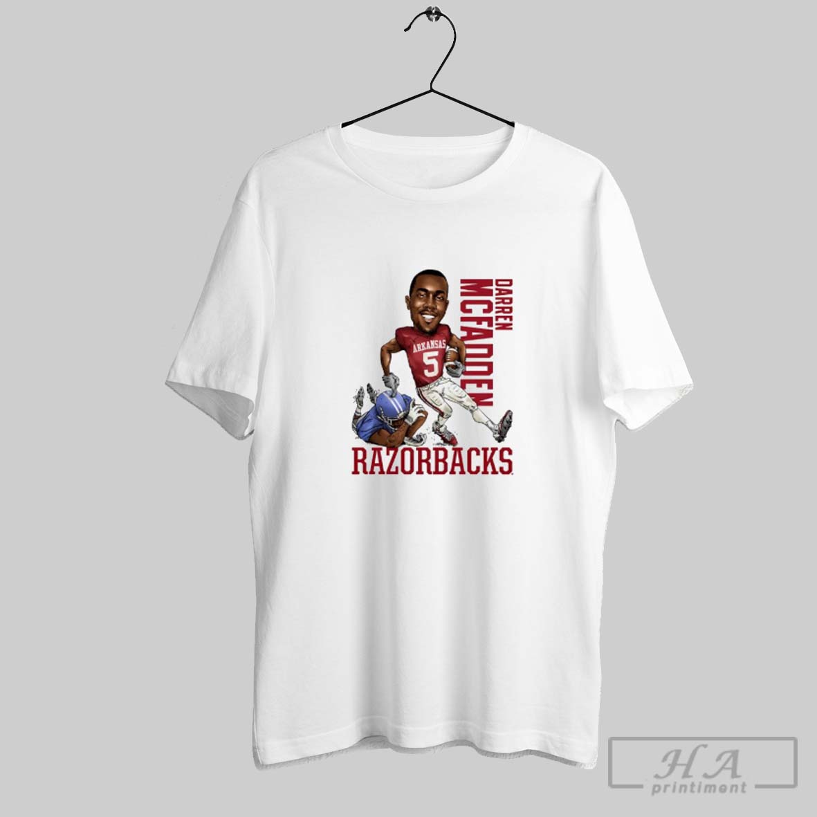 Official Darren Mcfadden Arkansas Razorbacks Baseball Caricature Tee Shirt