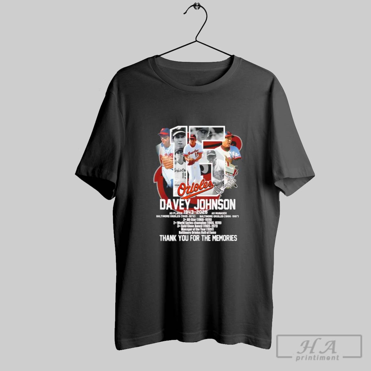 Official Davey Johnson 1943 2025 Thank You For The Memories Signature Shirt
