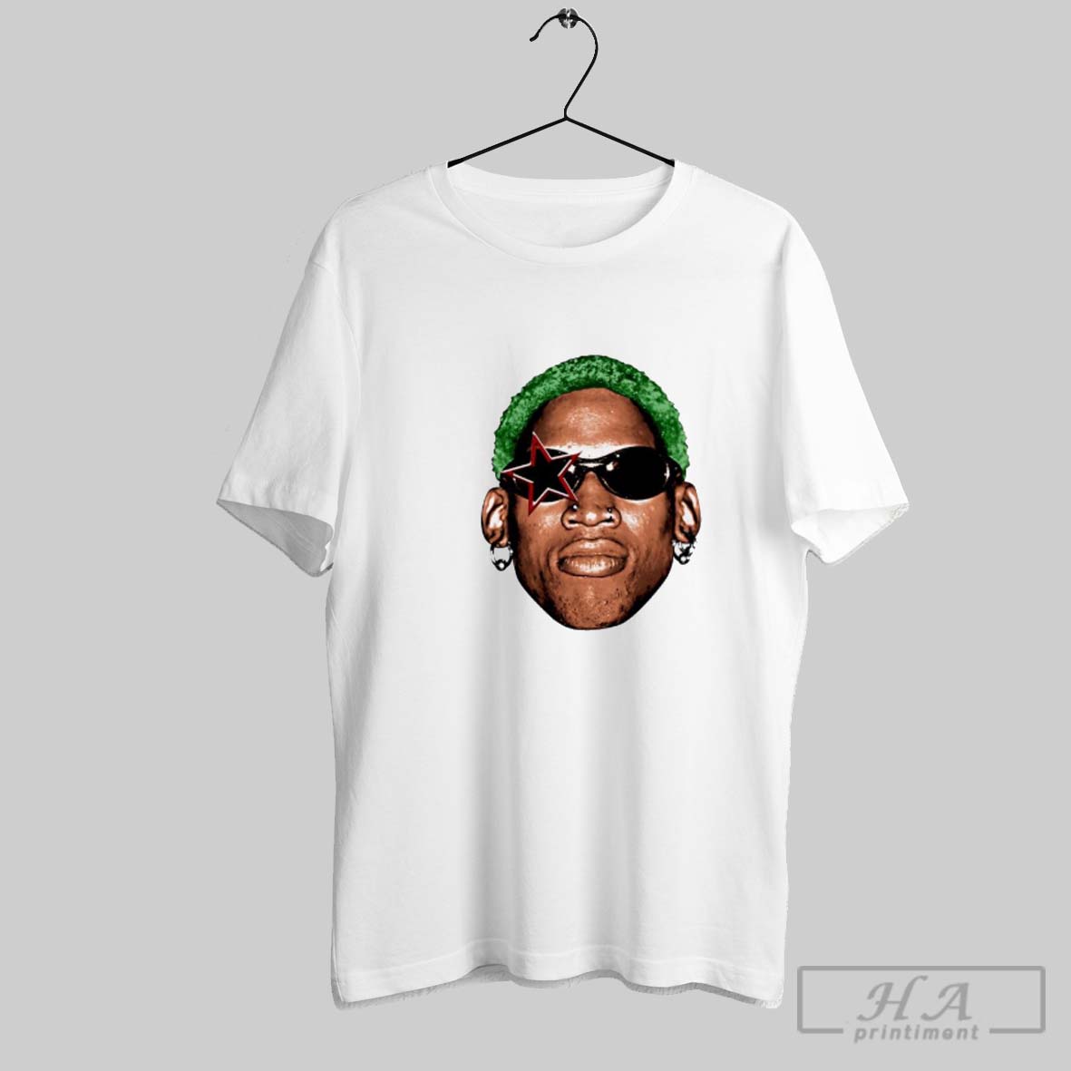 Official Dennis Rodman Big Face Graphic T Shirt White Tee Shirt