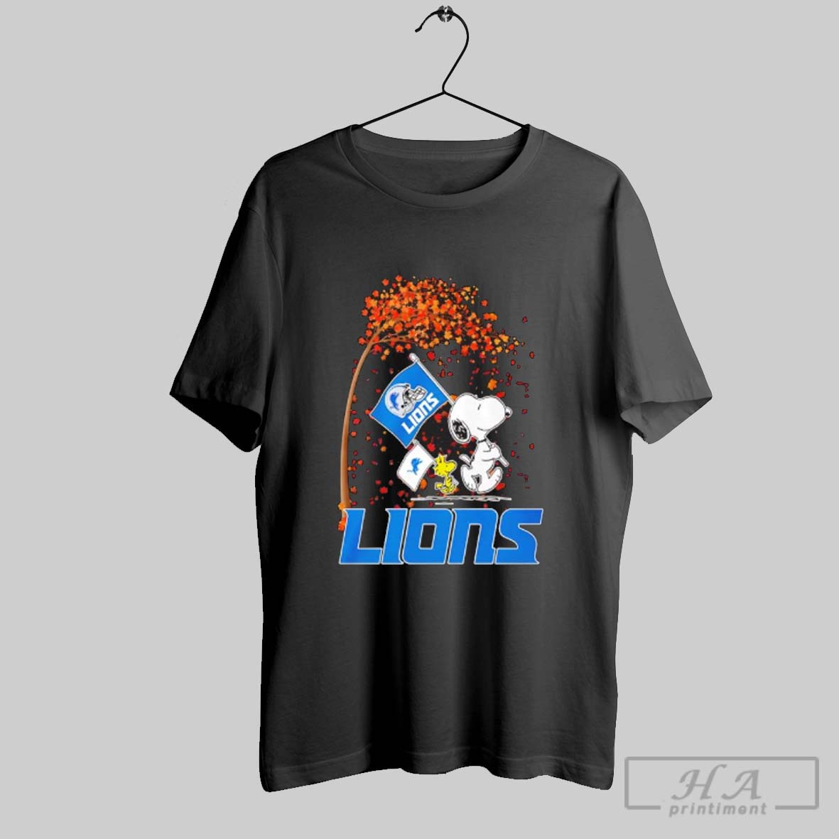 Official Detroit Lions Snoopy And Woodstock Happy Autumn Shirt