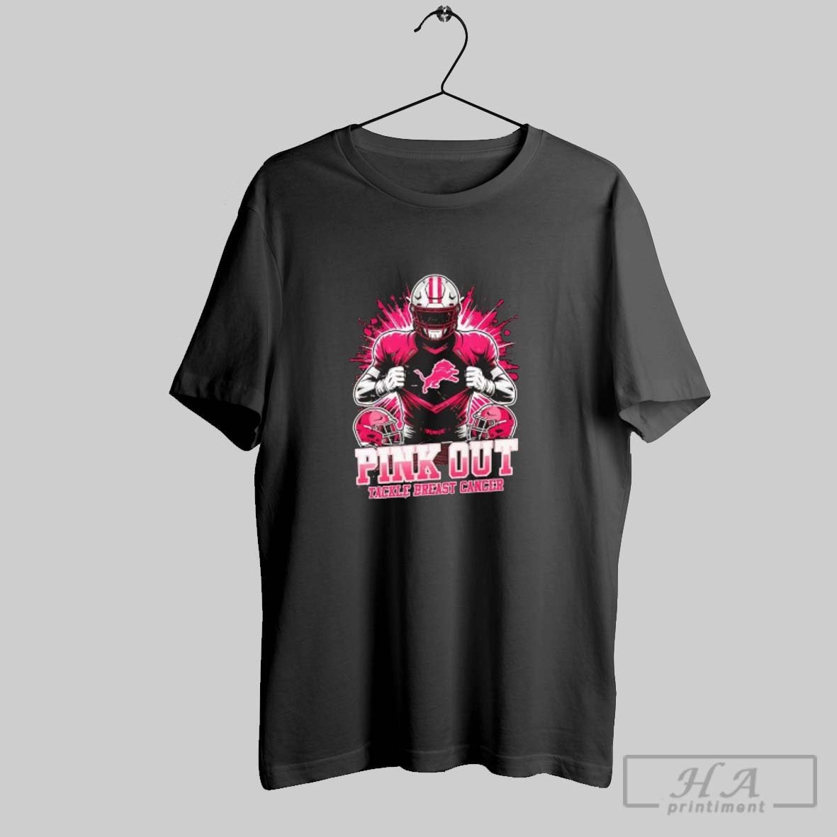 Official Detroit Lions Pink Out Tackle Breast Cancer Tee Shirt