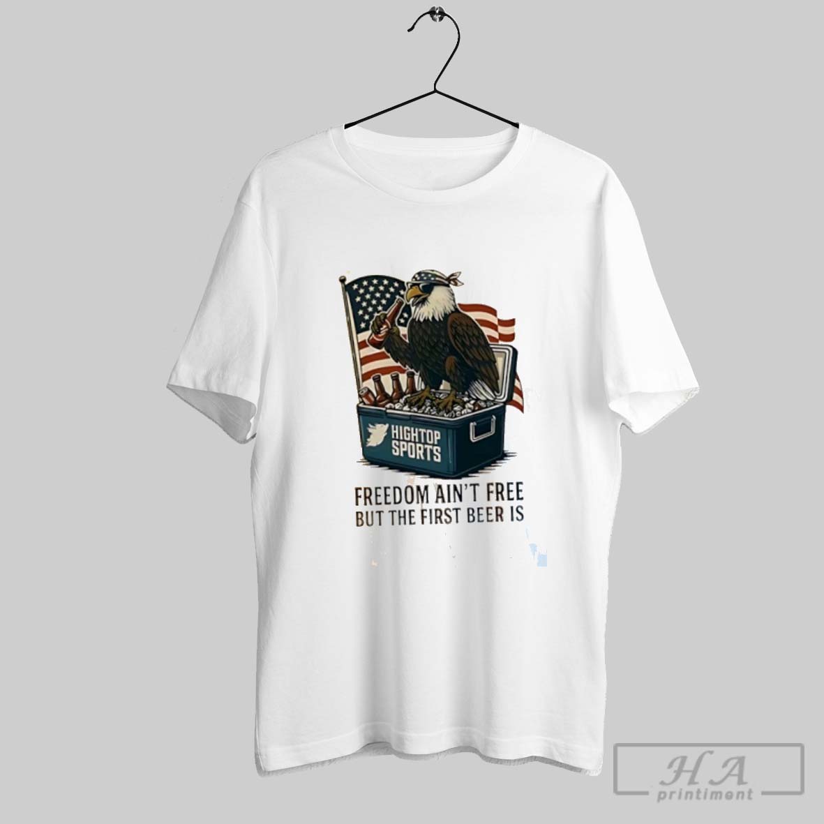 Official Eagle Freedom Aint Free But The First Beer Is Usa Flag Shirt