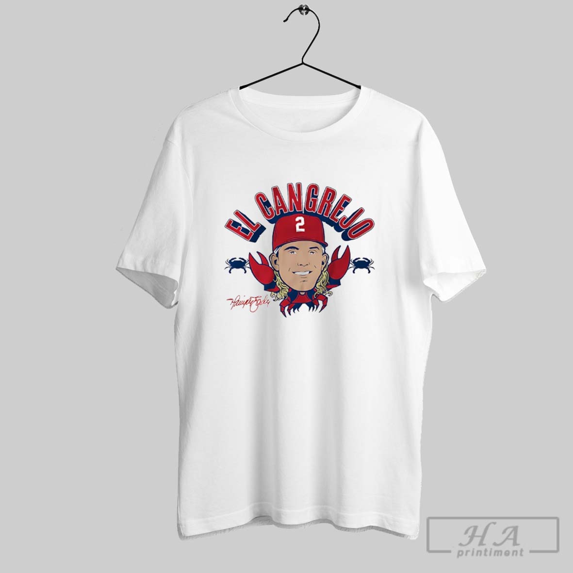 Official El Cangrejo Harrison Bader Philadelphia Phillies Signature Shirt Tee Shirt