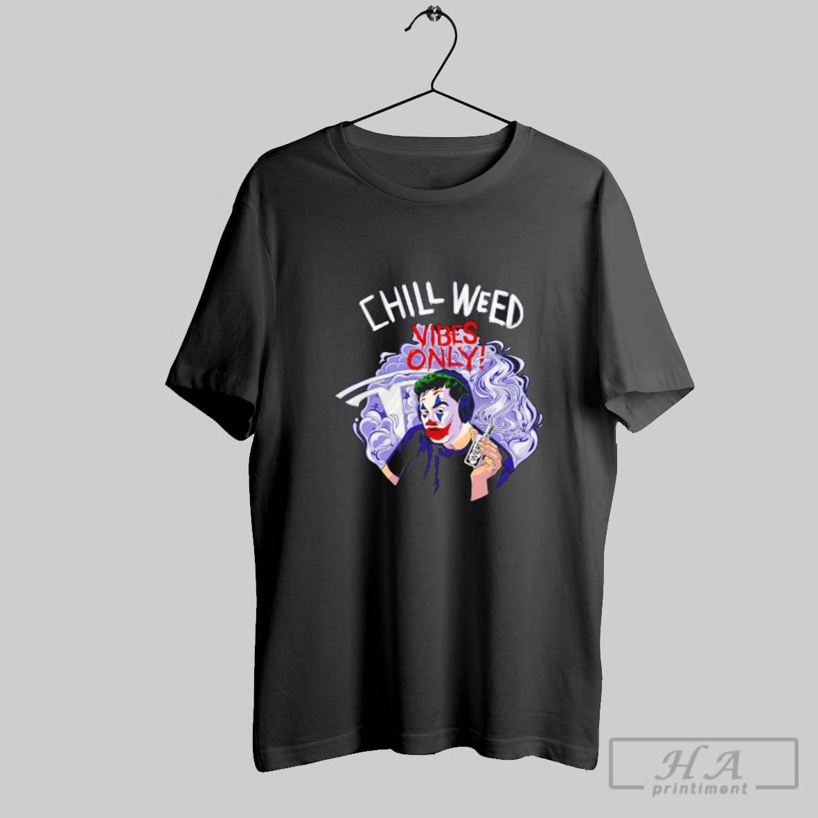 Official Elon Musk X Joker Chill Weed Vibes Only Tesla Parody Tee Shirt