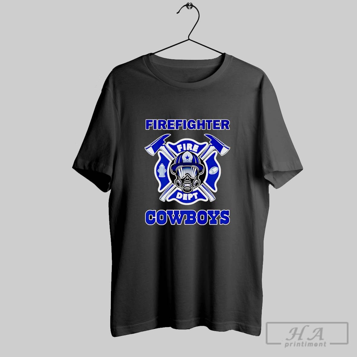 Official Firefighter Fire Dept Cowboys Tee Shirt