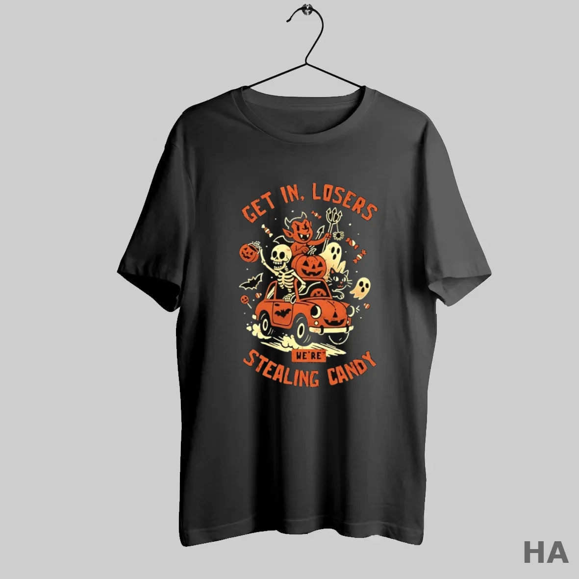 Official Get In Losers Were Stealing Candy Halloween T Shirt