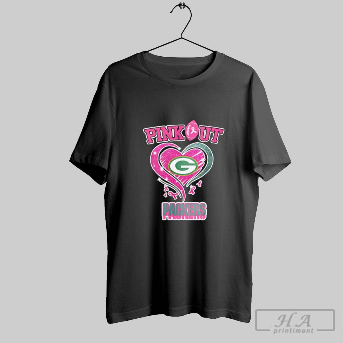 Official Green Bay Packers Pink Out Packers Heart Diamond Shirt - Printiment, image size:1181x1181