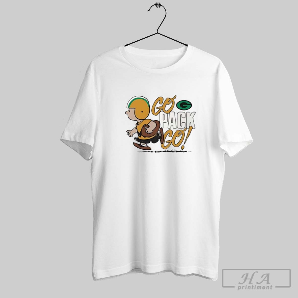 Official Green Bay Packers X Charlie Brown Go Pack Go Logo Shirt