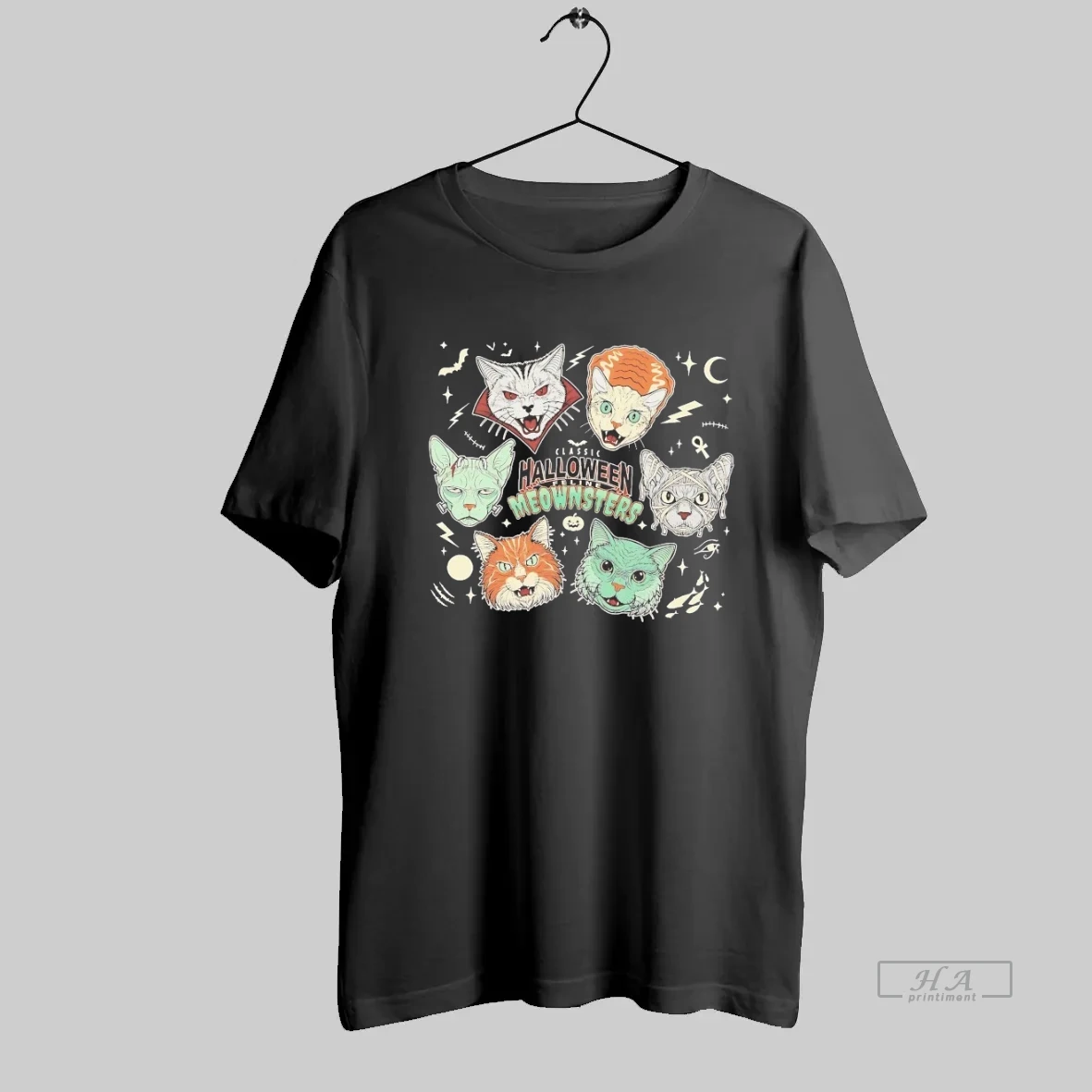 Official Halloween Classic Meownsters Cat T Shirt
