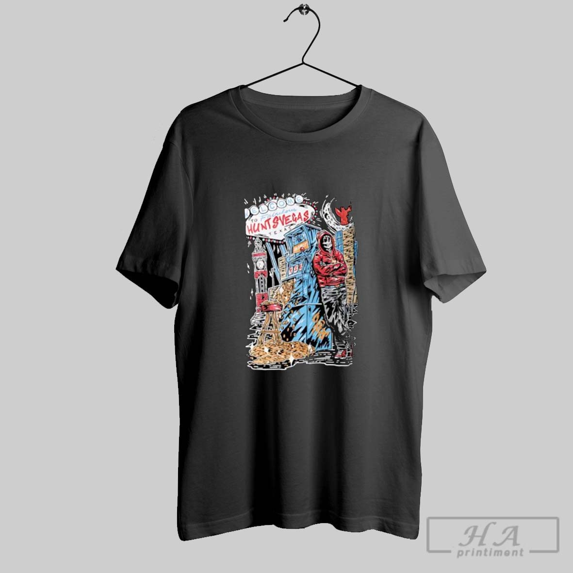 Official Huntsvegas Interstate 45 Battle Of The Piney Woods Lee Baron Huntsville Texas Posters Black Tee Shirt